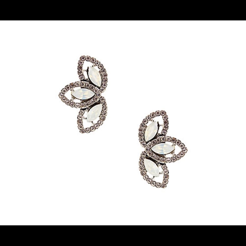Sparkling Sage Plated Crystal Fan Earrings